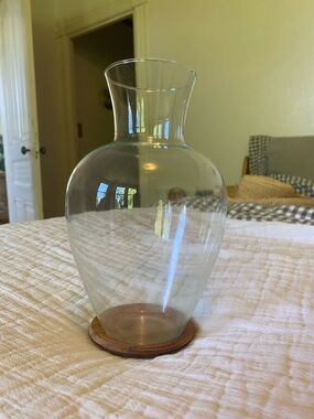 VTG Dansk Designs Denmark Glass Vase with wooden base